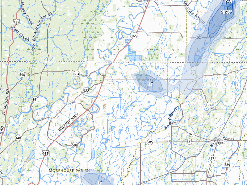 NEXRAD radar-signature map of the hail storm over Jones, LA on Mar 7, 2026