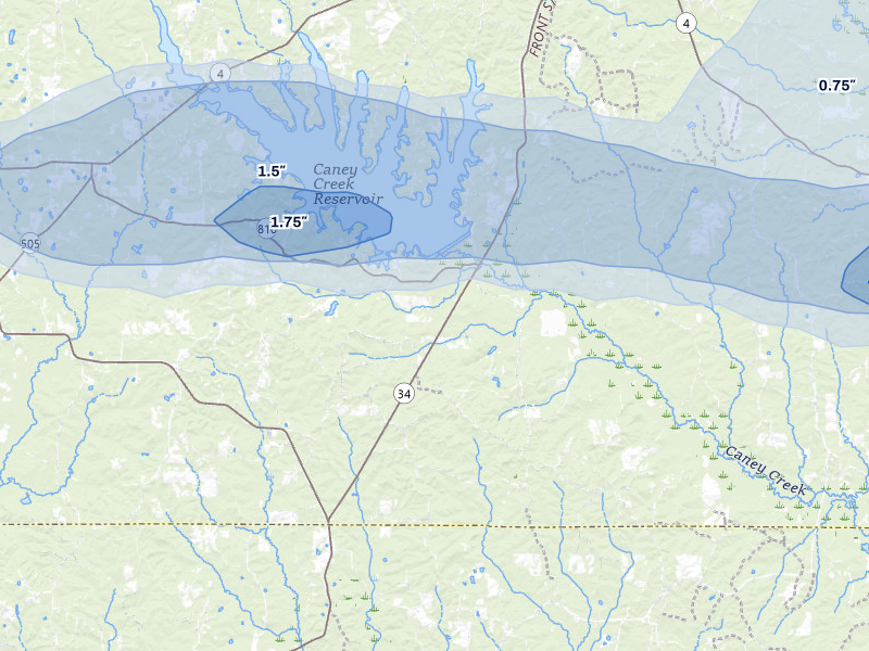 NEXRAD radar-signature map of the hail over Jonesboro, LA