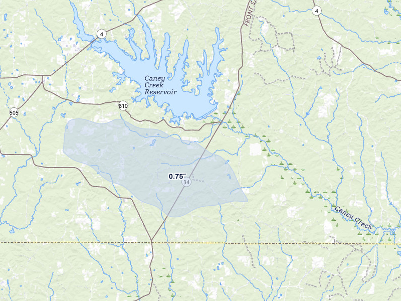 NEXRAD radar-signature map of the hail over Jonesboro, LA