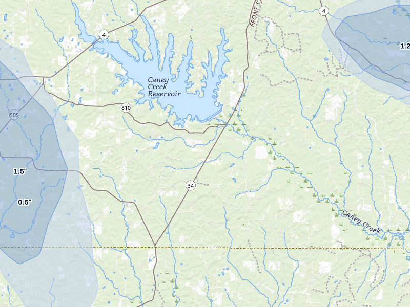 NEXRAD radar-signature map of the hail over Jonesboro, LA