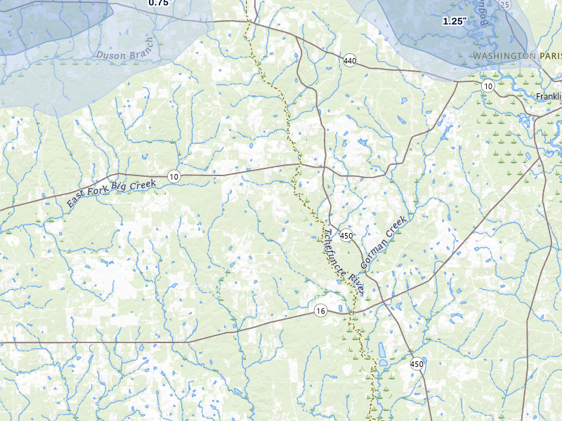 NEXRAD radar-signature map of the hail storm over Kentwood, LA on May 8, 2026