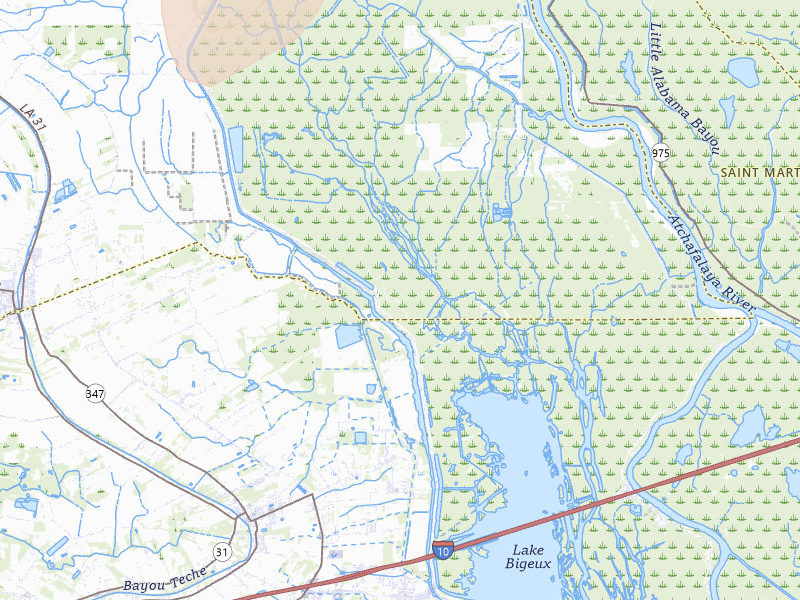 Radar-estimated hail-size map of the storm over Krotz Springs, LA on Jul 8, 2026
