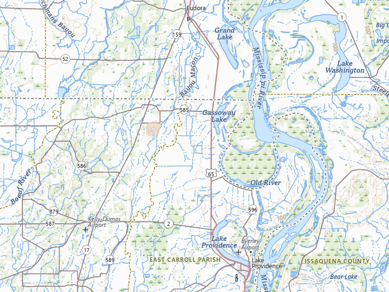 Radar-estimated hail-size map of the storm over Lake Providence, LA on Jul 1, 2026