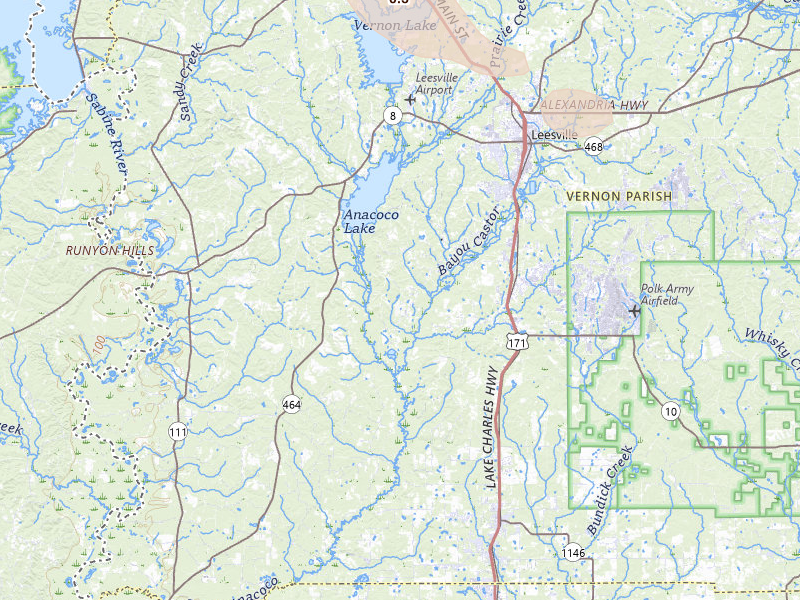 Radar-estimated hail-size map of the storm over Leesville, LA on Apr 24, 2026