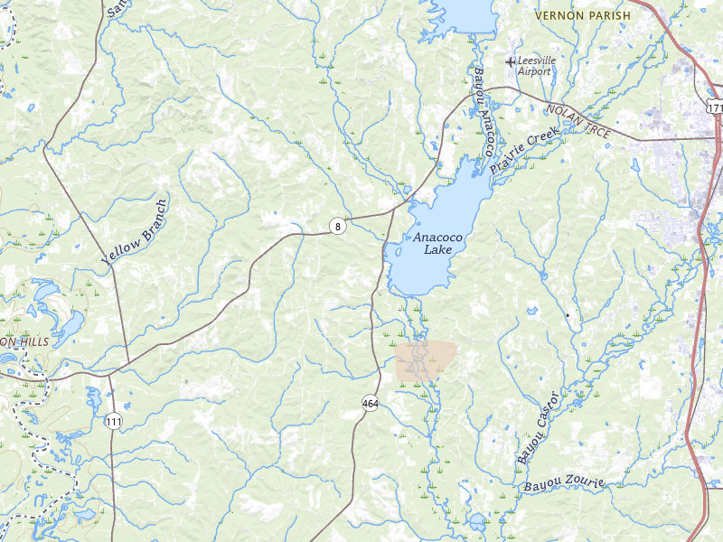 Radar-estimated hail-size map of the storm over Leesville, LA