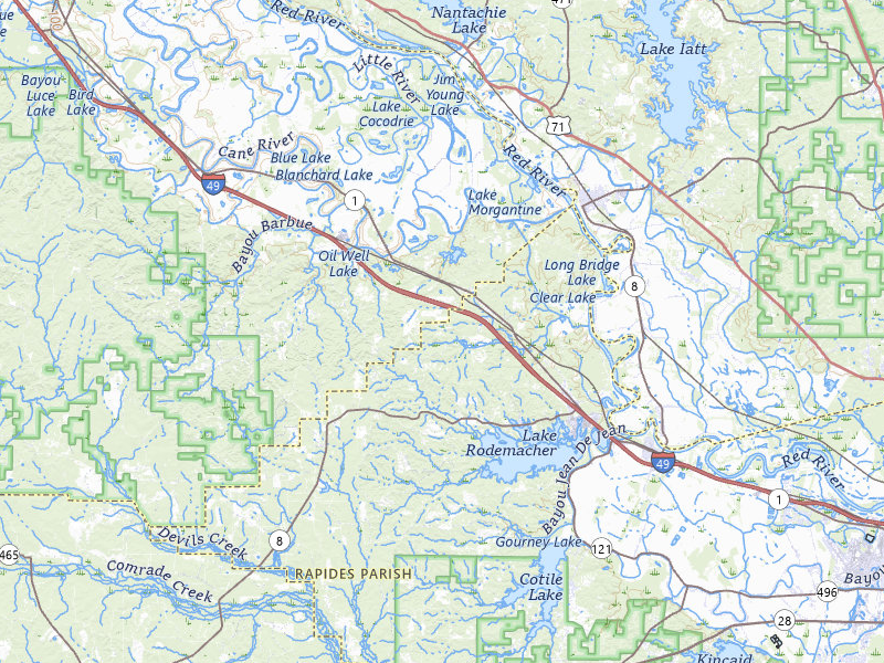 Radar-estimated hail-size map of the storm over Lena, LA on Jul 8, 2026