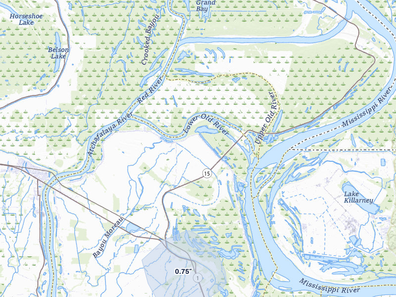NEXRAD radar-signature map of the hail over Lettsworth, LA