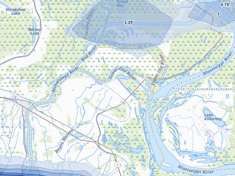 NEXRAD radar-signature map of the hail storm over Lettsworth, LA on May 8, 2026