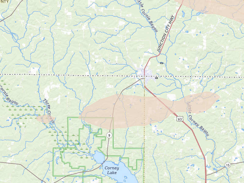 Radar-estimated hail-size map of the storm over Lillie, LA on Mar 15, 2026