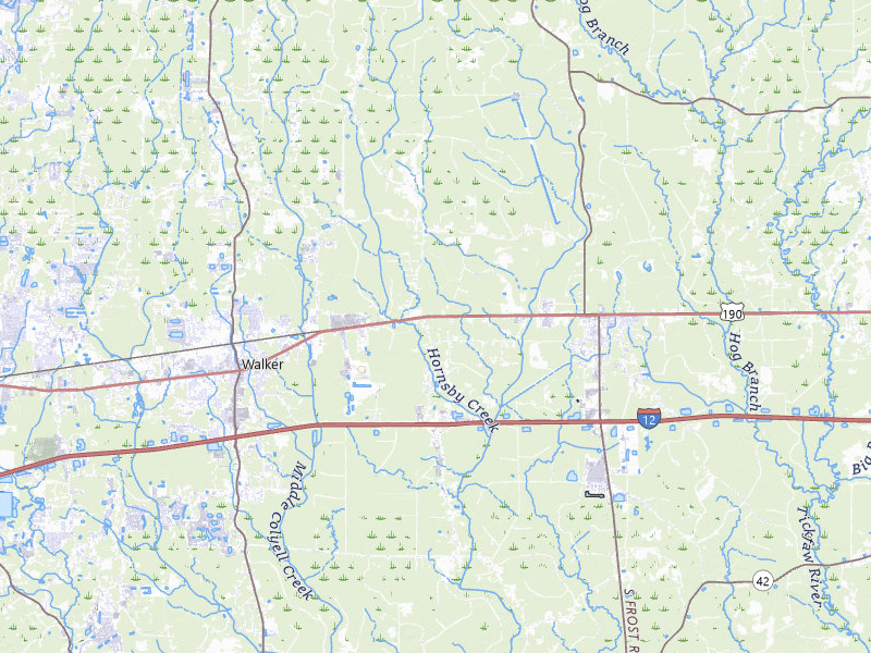 Radar-estimated hail-size map of the storm over Livingston, LA on Mar 7, 2026