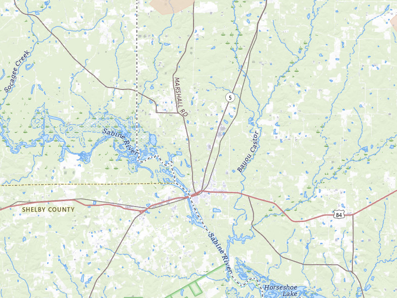Radar-estimated hail-size map of the storm over Logansport, LA on May 22, 2026