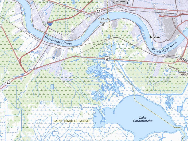 Radar-estimated hail-size map of the storm over Luling, LA on Mar 15, 2026