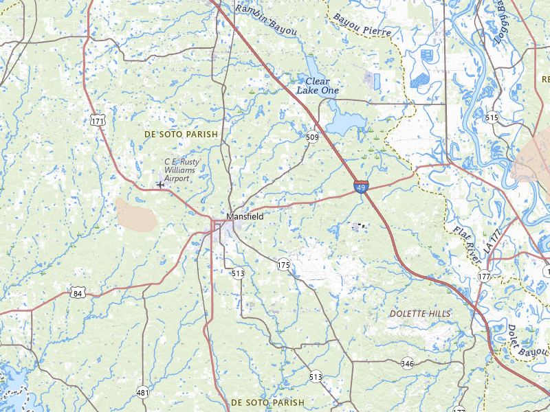 Radar-estimated hail-size map of the storm over Mansfield, LA on Jan 9, 2026