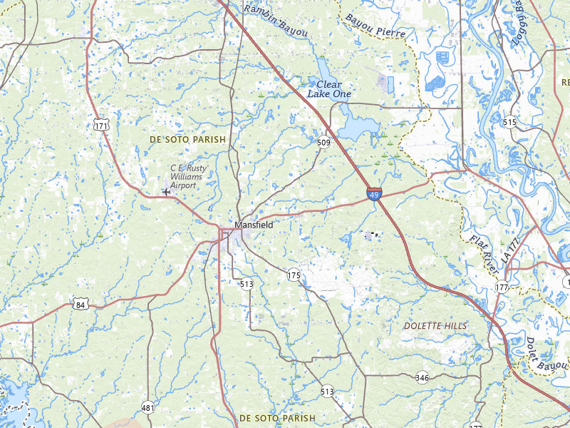 Radar-estimated hail-size map of the storm over Mansfield, LA on May 10, 2026
