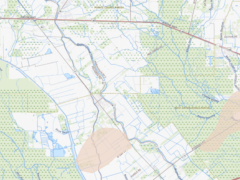 Radar-estimated hail-size map of the storm over Maringouin, LA