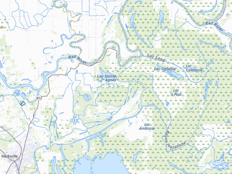 Radar-estimated hail-size map of the storm over Marksville, LA on Jul 5, 2026