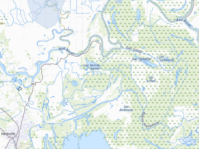 NEXRAD radar-signature map of the hail storm over Marksville, LA on Jul 5, 2026