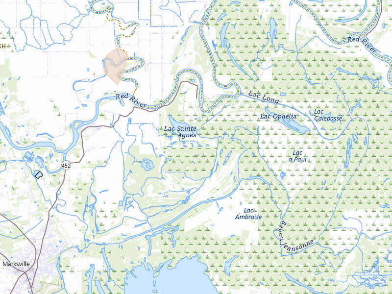 Radar-estimated hail-size map of the storm over Marksville, LA on Jul 7, 2026