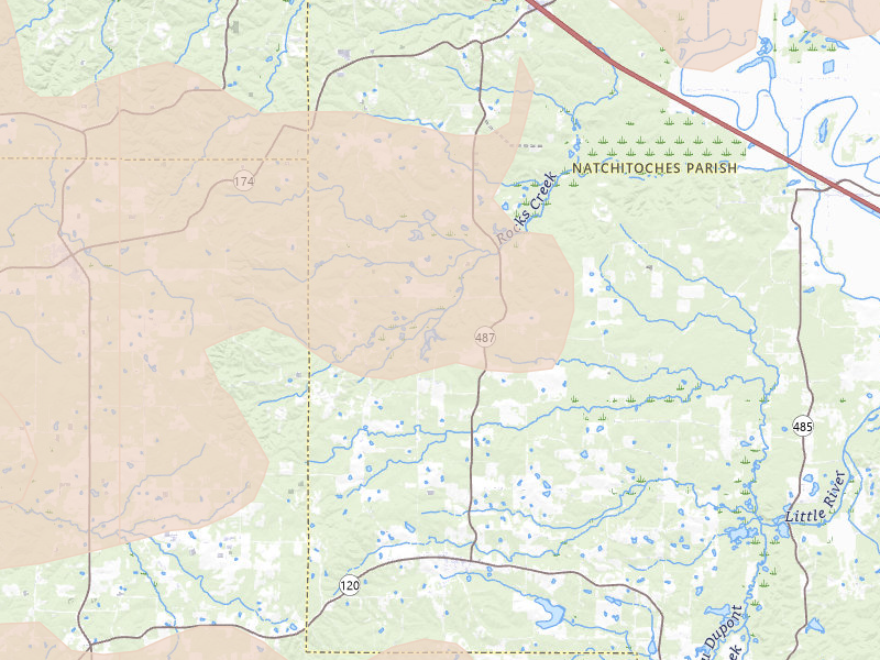 Radar-estimated hail-size map of the storm over Marthaville, LA on Mar 15, 2026