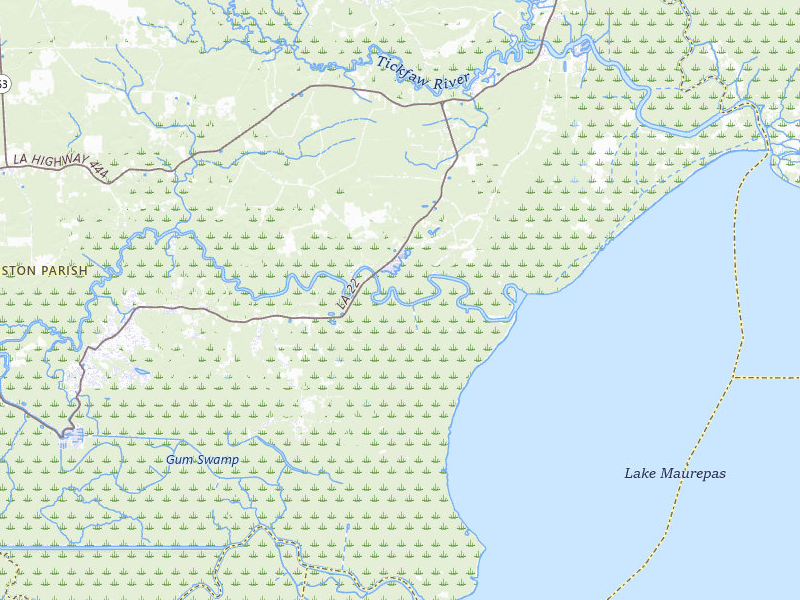 Radar-estimated hail-size map of the storm over Maurepas, LA on May 8, 2026