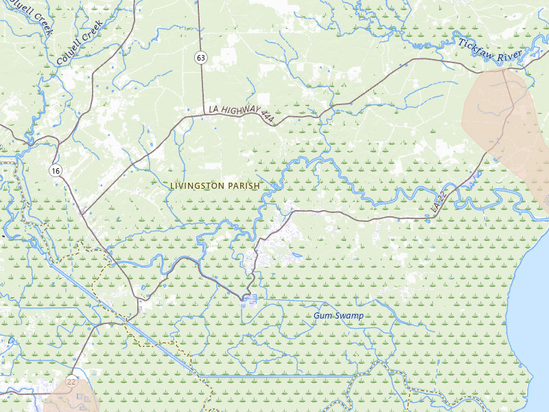 Radar-estimated hail-size map of the storm over Maurepas, LA on Aug 21, 2026