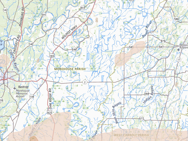 Radar-estimated hail-size map of the storm over Mer Rouge, LA on Apr 28, 2026