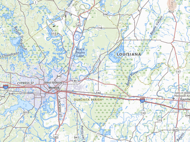 Radar-estimated hail-size map of the storm over Monroe, LA on Apr 24, 2026