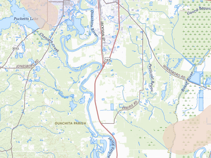 Radar-estimated hail-size map of the storm over Monroe, LA on Jun 1, 2026