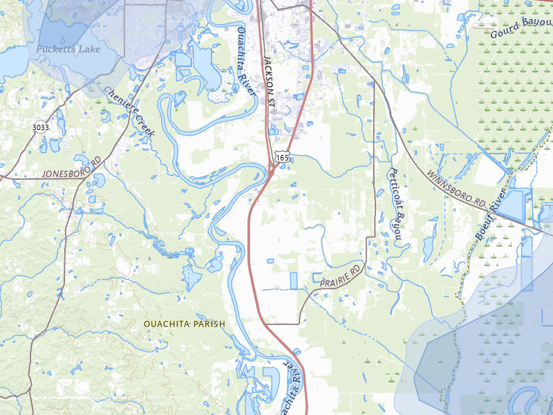 NEXRAD radar-signature map of the hail storm over Monroe, LA on Jun 1, 2026