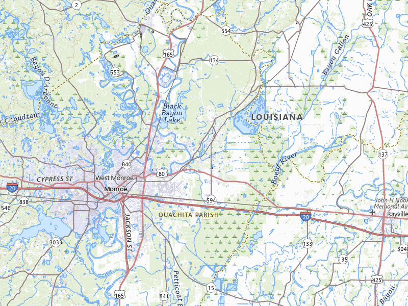 Radar-estimated hail-size map of the storm over Monroe, LA on Jul 12, 2026
