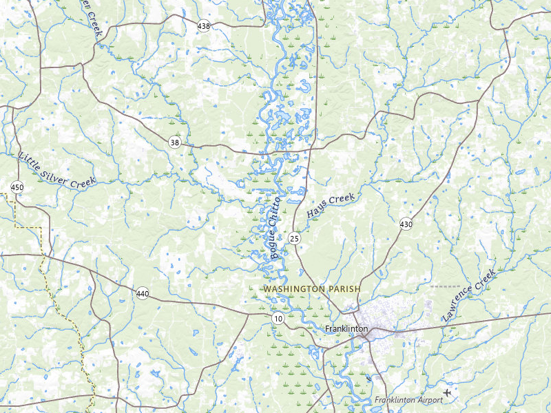 Radar-estimated hail-size map of the storm over Mount Hermon, LA on May 6, 2026
