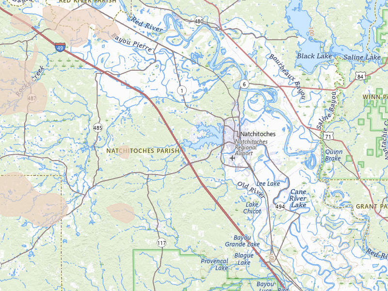 Radar-estimated hail-size map of the storm over Natchitoches, LA on Mar 15, 2026