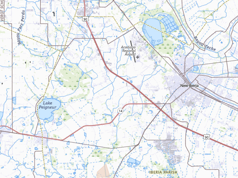 Radar-estimated hail-size map of the storm over New Iberia, LA on Jul 3, 2026