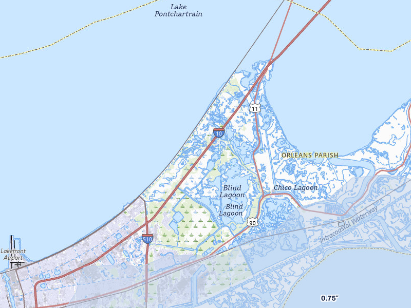 NEXRAD radar-signature map of the hail over New Orleans, LA