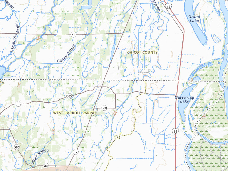 Radar-estimated hail-size map of the storm over Oak Grove, LA on May 8, 2026