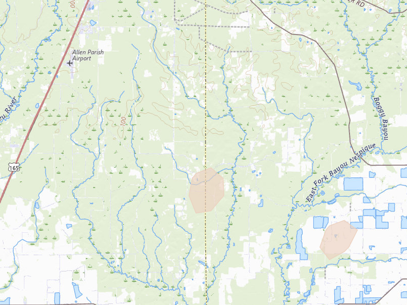 Radar-estimated hail-size map of the storm over Oakdale, LA