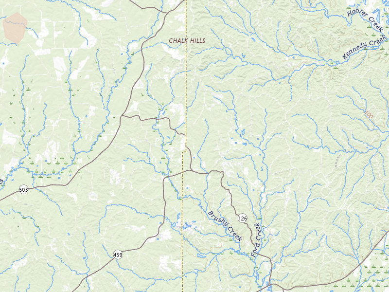 Radar-estimated hail-size map of the storm over Olla, LA on Jun 1, 2026