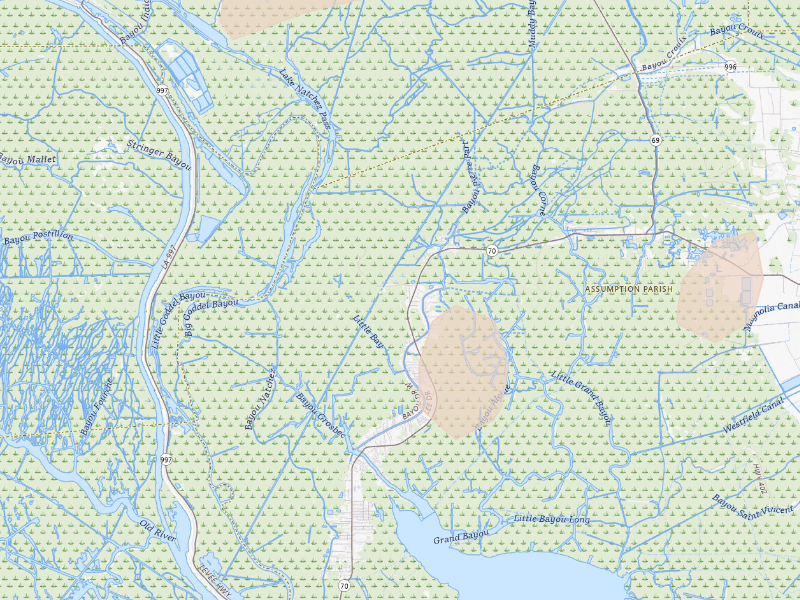 Radar-estimated hail-size map of the storm over Pierre Part, LA