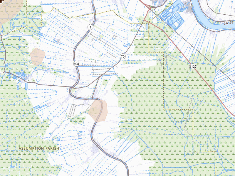 Radar-estimated hail-size map of the storm over Plattenville, LA on Aug 21, 2026