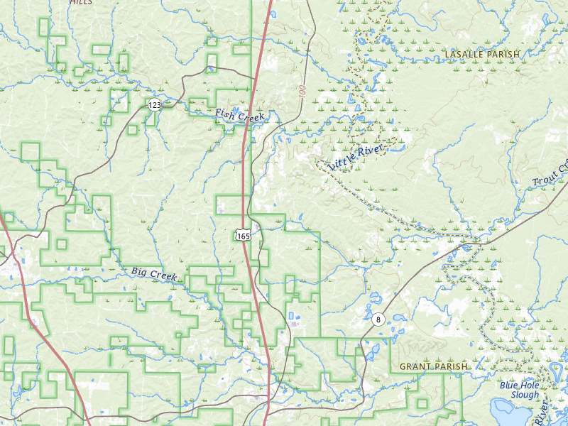 Radar-estimated hail-size map of the storm over Pollock, LA on Mar 7, 2026