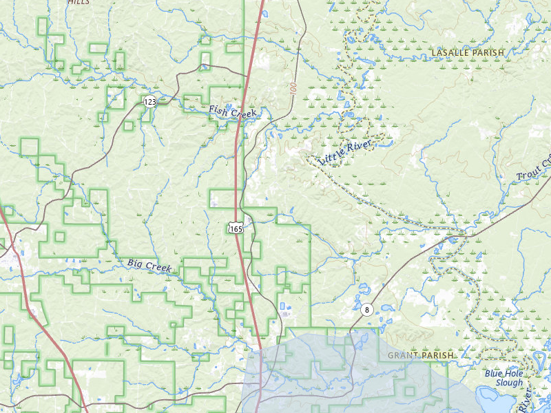 NEXRAD radar-signature map of the hail over Pollock, LA