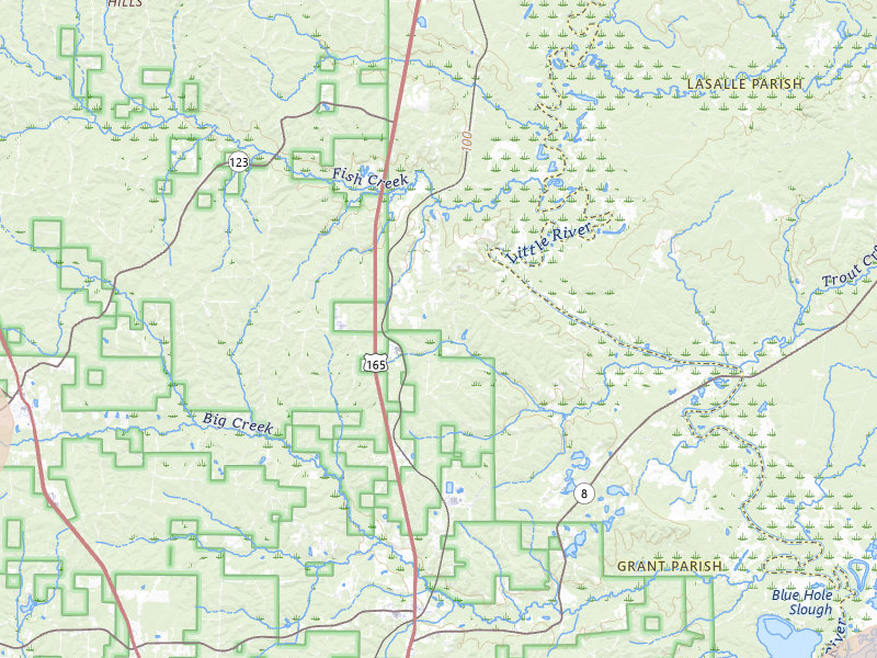 Radar-estimated hail-size map of the storm over Pollock, LA on Jul 1, 2026
