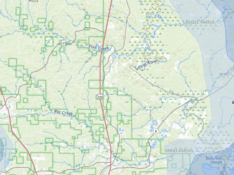 NEXRAD radar-signature map of the hail storm over Pollock, LA on Jul 1, 2026