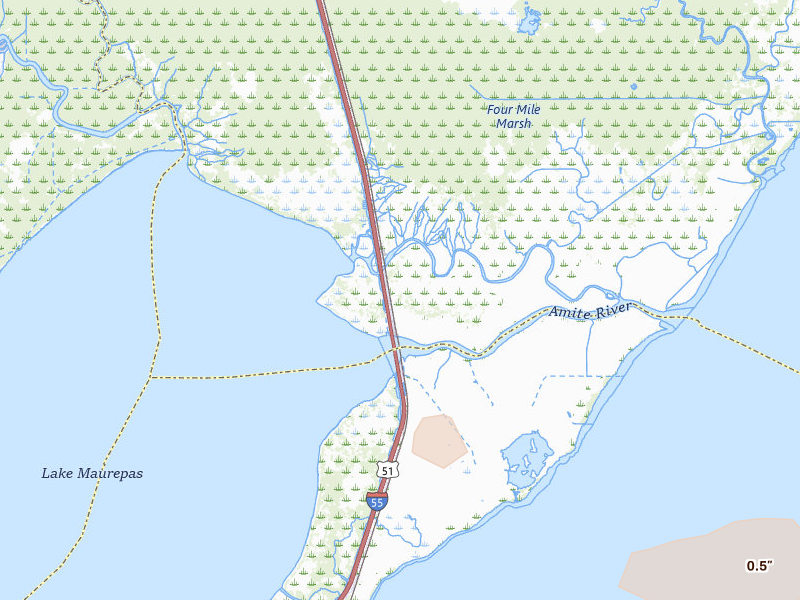Radar-estimated hail-size map of the storm over Ponchatoula, LA on Apr 26, 2026