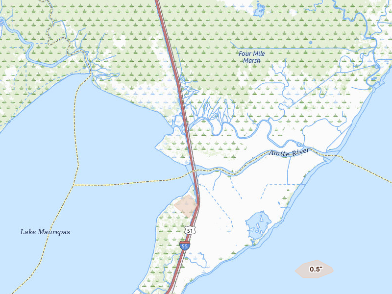 Radar-estimated hail-size map of the storm over Ponchatoula, LA on May 8, 2026