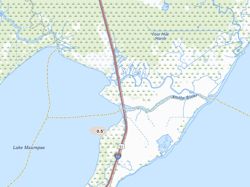 Radar-estimated hail-size map of the storm over Ponchatoula, LA on May 10, 2026