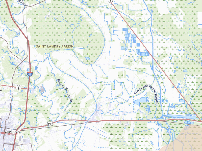 Radar-estimated hail-size map of the storm over Port Barre, LA on Jul 8, 2026