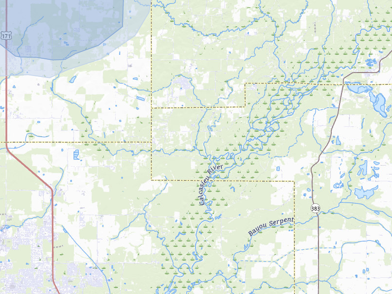 NEXRAD radar-signature map of the hail storm over Ragley, LA on Jul 1, 2026