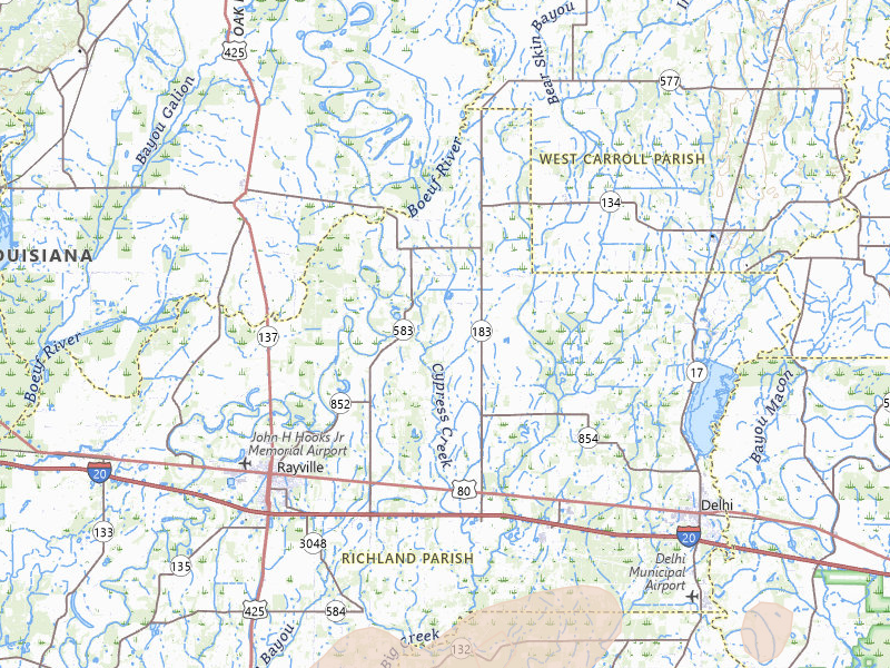 Radar-estimated hail-size map of the storm over Rayville, LA on Jan 9, 2026