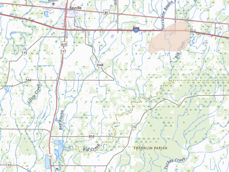 Radar-estimated hail-size map of the storm over Rayville, LA on Mar 7, 2026